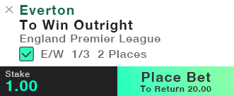 Each Way Bet box ticked